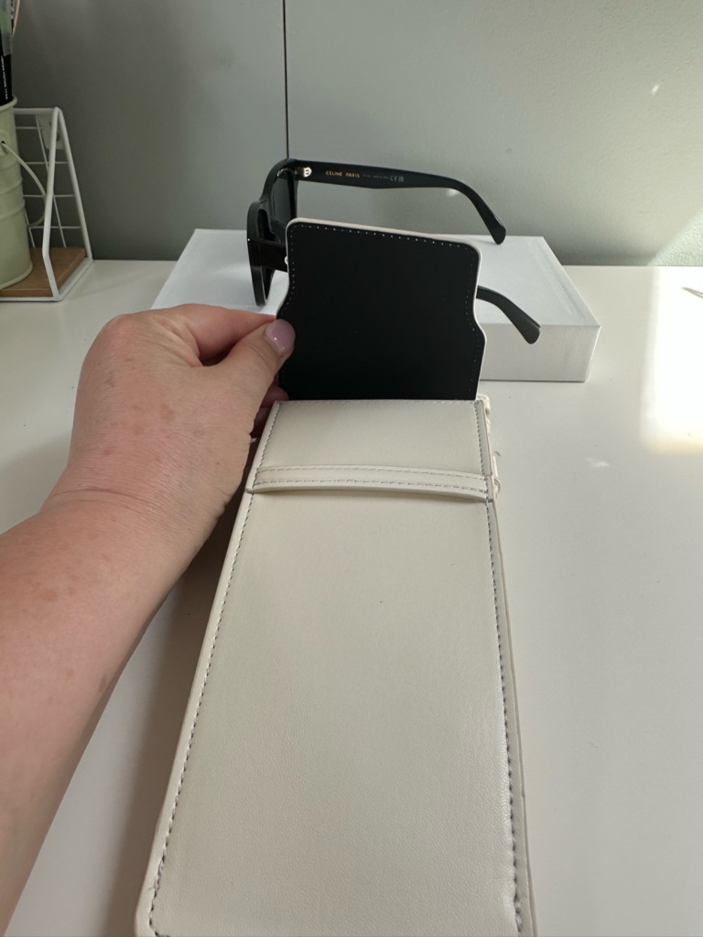 New Celine Black Sunglasses with Off White Crossbidy Case. - Picture 12 of 13